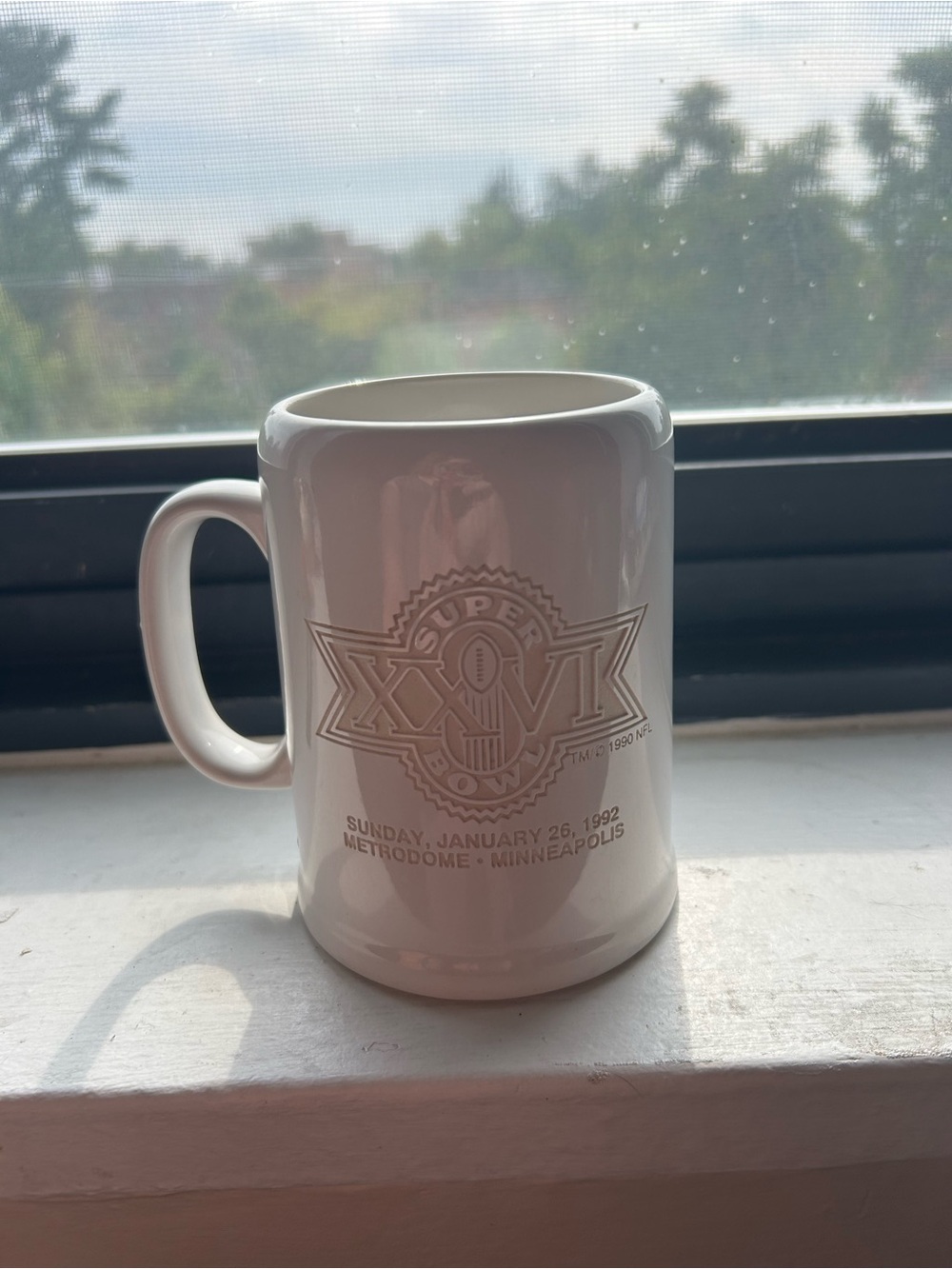 Vintage 1992 NFL Super Bowl XXVI Washington Commemorative Mug*
